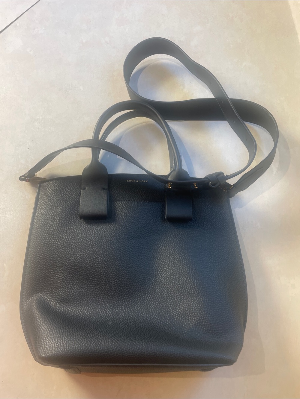 Love and Lore Black Crossbody Bag Purse With Removable Straps